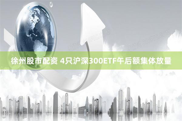 徐州股市配资 4只沪深300ETF午后额集体放量